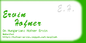 ervin hofner business card